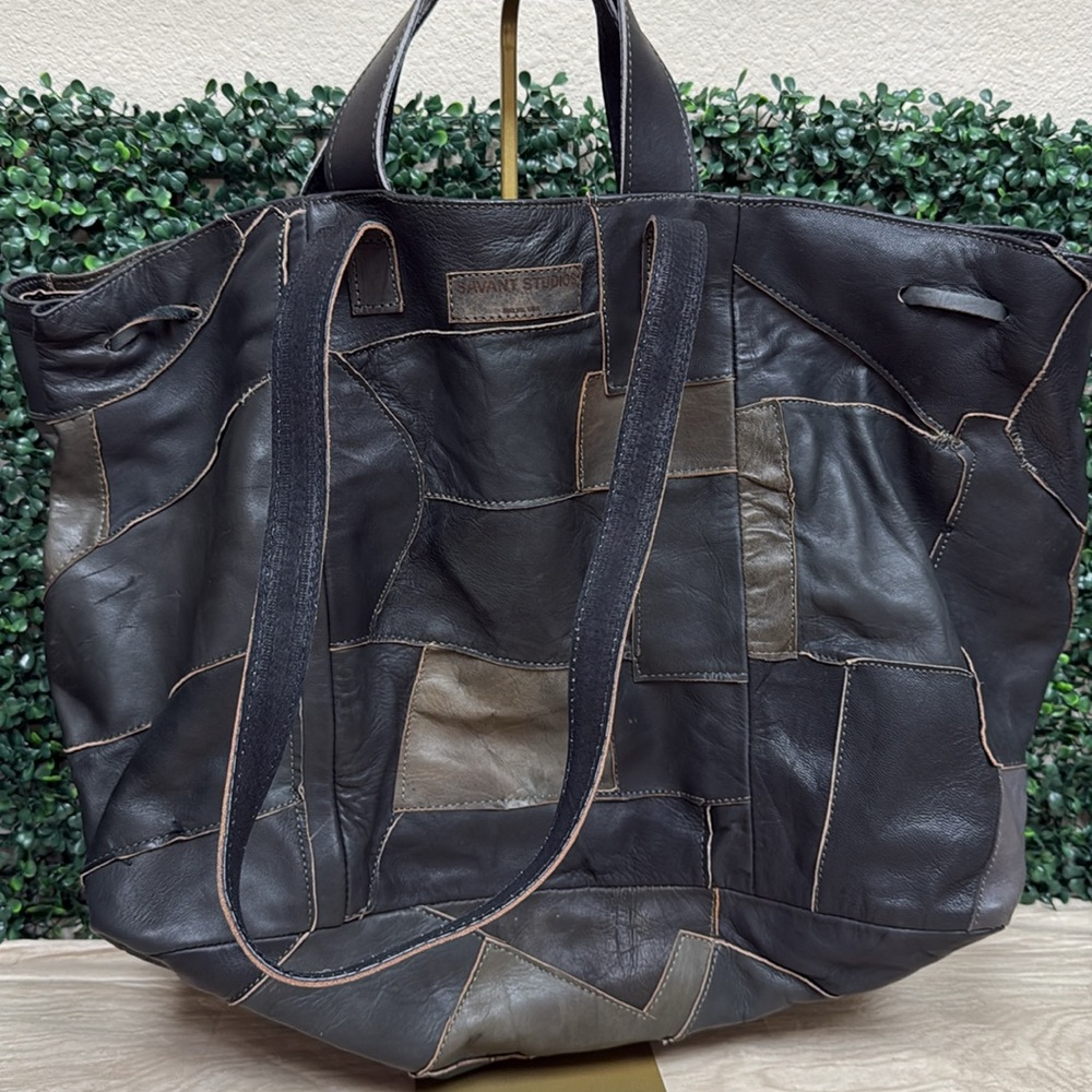 Savant Studios Artisanal Leather Patchwork Tote - image 2